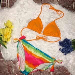 Neon tie dye bikini